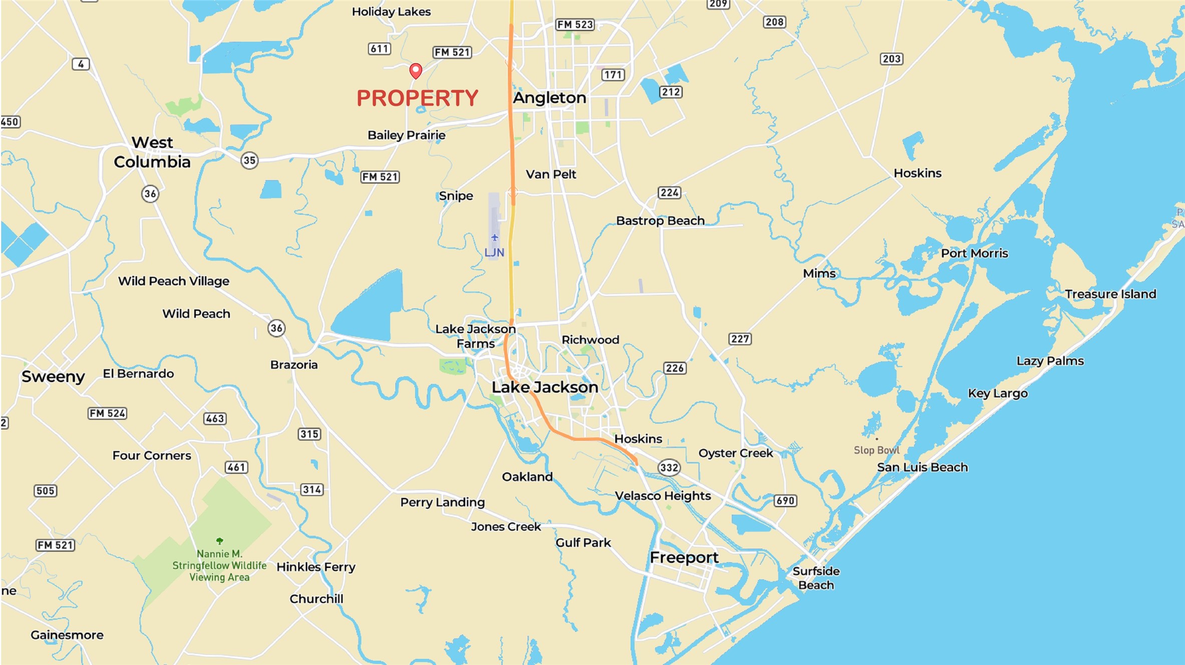 Lot B Angleton Tx 77515 Angleton, TX 77515 - Photo 29 of 30 Map to Freeport & Surfside Beach