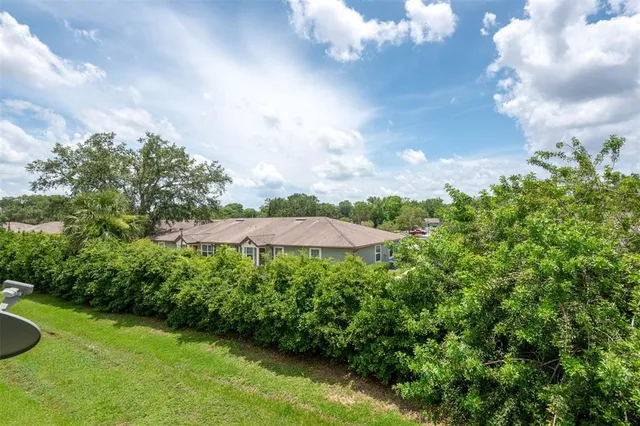a view of a backyard