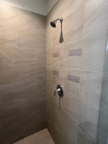a bathroom with a shower
