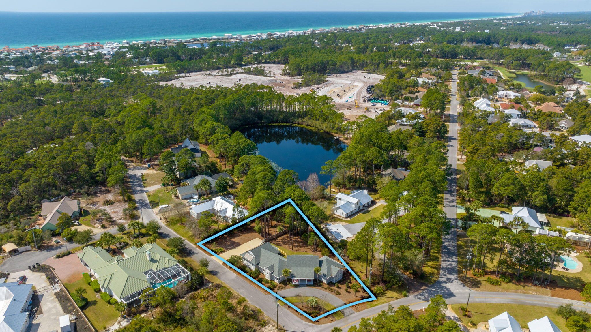 30 Fox Lake Drive Santa Rosa Beach, FL 32459 - Photo 59 of 90 an aerial view of residential houses with outdoor space