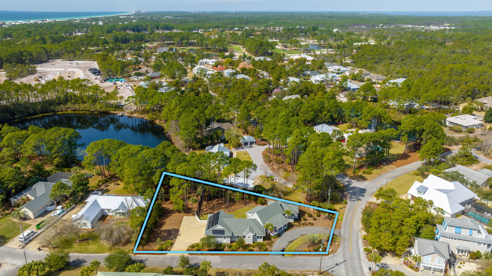 30 Fox Lake Drive Santa Rosa Beach, FL 32459 - Photo 60 of 90 an aerial view of residential houses with outdoor space and swimming pool