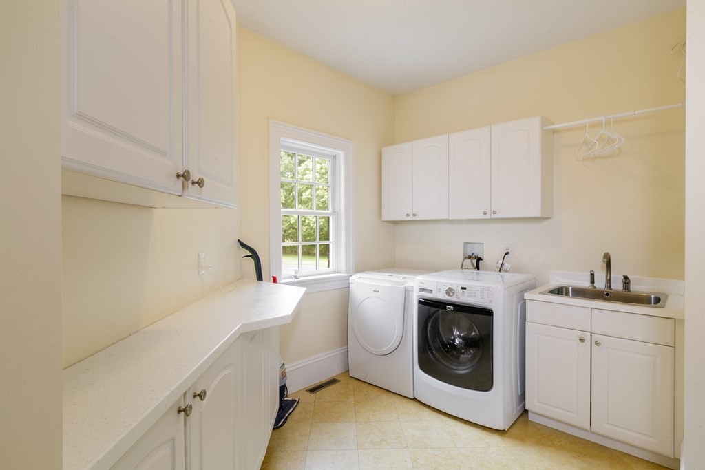 79 Oxbow Road Concord, MA 01742 - Photo 33 of 36 a utility room with sink dryer and washer