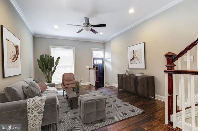 a living room with furniture