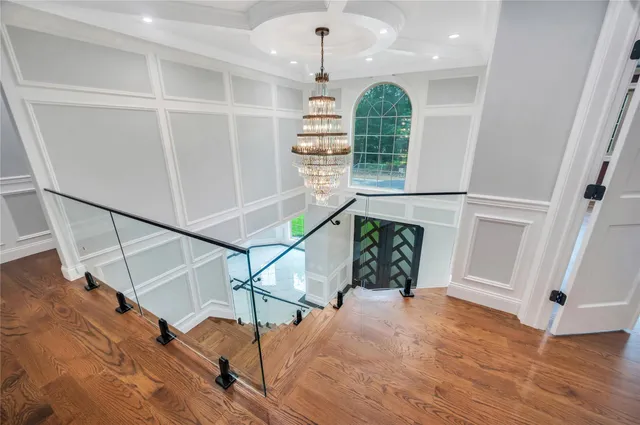 an entryway with staircase