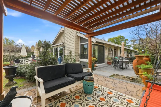 a outdoor space with furniture
