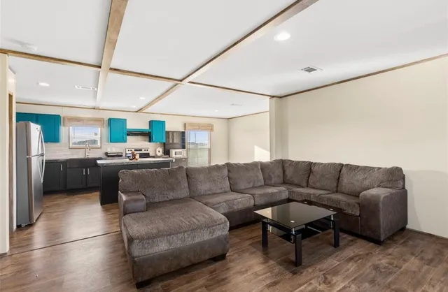 a living room with furniture