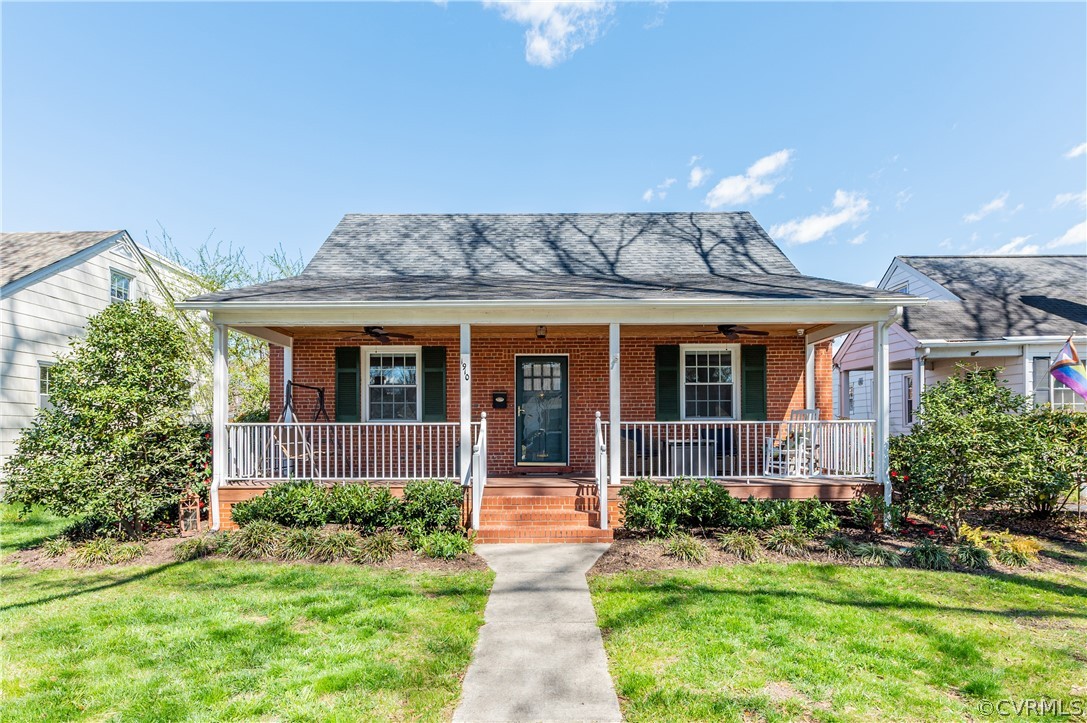 front view of a house with a yard