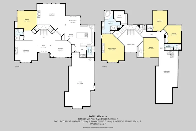 an aerial view of a house with swimming pool and mountains