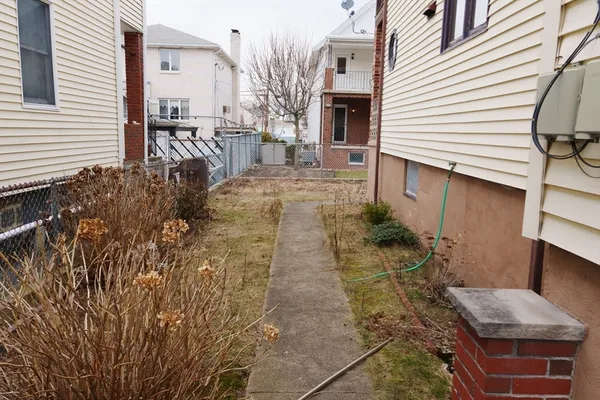 a view of backyard of house