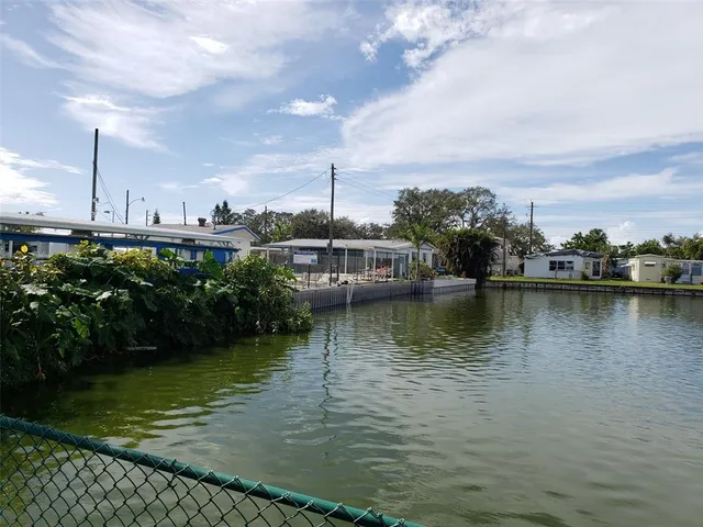 a view of a lake with a city view