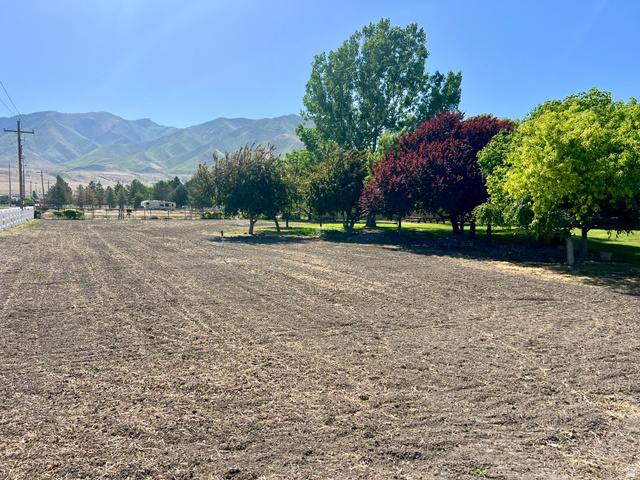812 East Bates Cyn Road Tooele, UT 84074 - Photo 99 of 144 Expansive land parcel featuring cultivated earth and mature perimeter trees, bordered by a white fence line