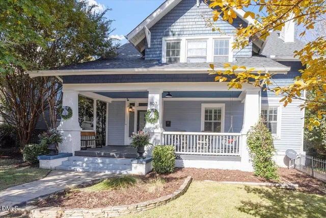 front view of a house with a porch