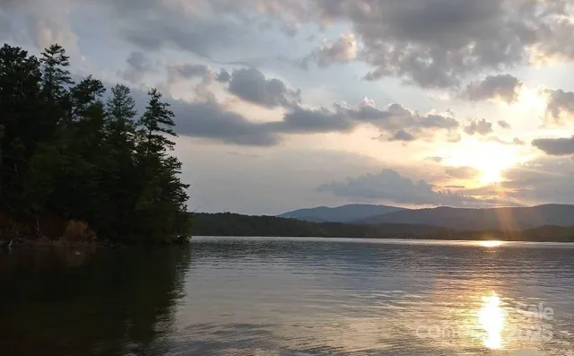 a view of a lake from a balcony