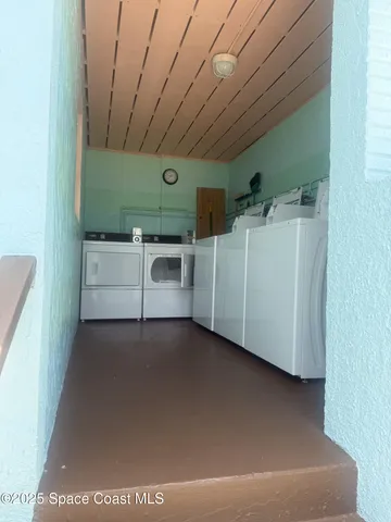 a view of a garage with furniture