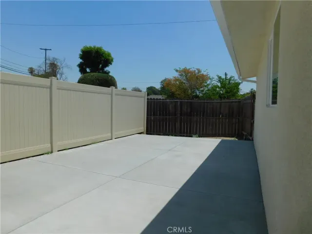 a terrace with a potted plant
