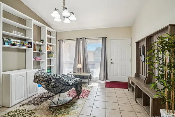 a living room with furniture