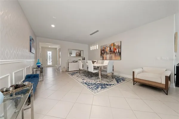 a living room with furniture