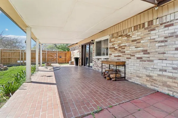 a bench is sitting in middle of house