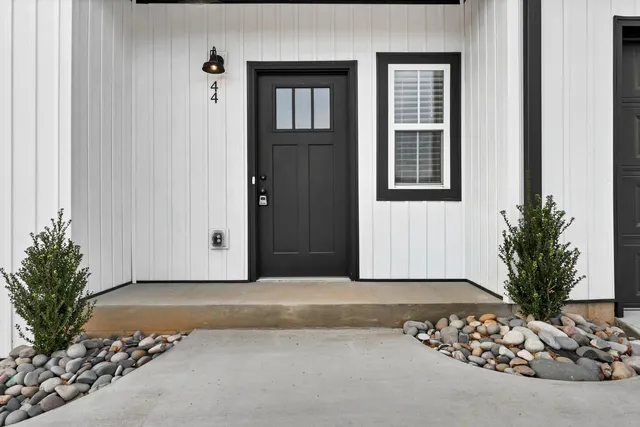 a front view of a house