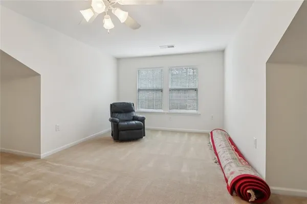 a bathroom with a shower curtain