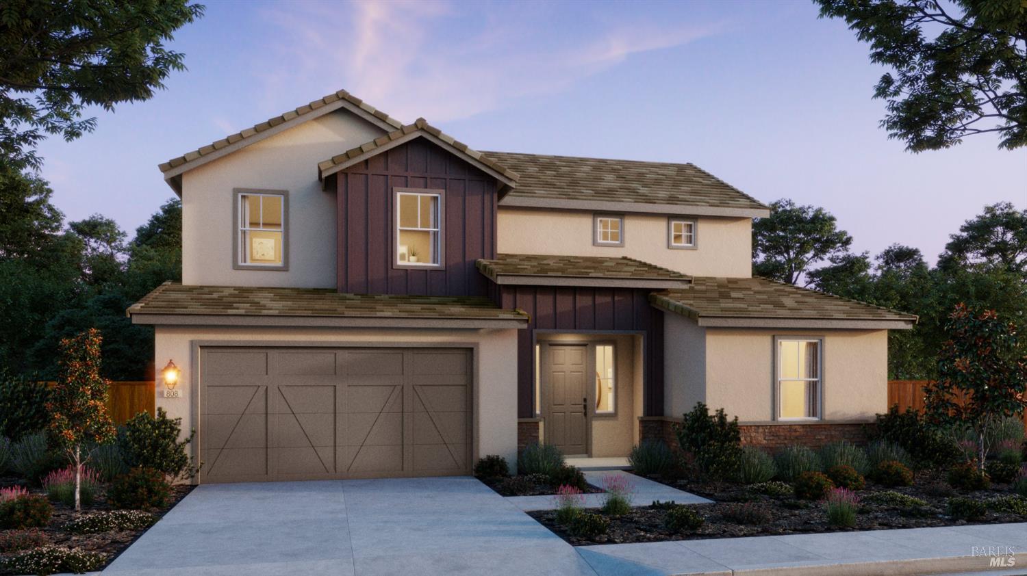 Exterior rendering of home. Home is under construction.