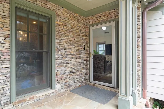 a view of a glass door door