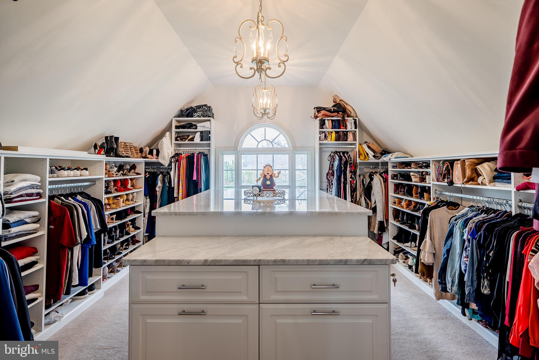 202 Green Valley Road Exton, PA 19341 - Photo 19 of 32 Custom Closet with island and Carrera Marble
