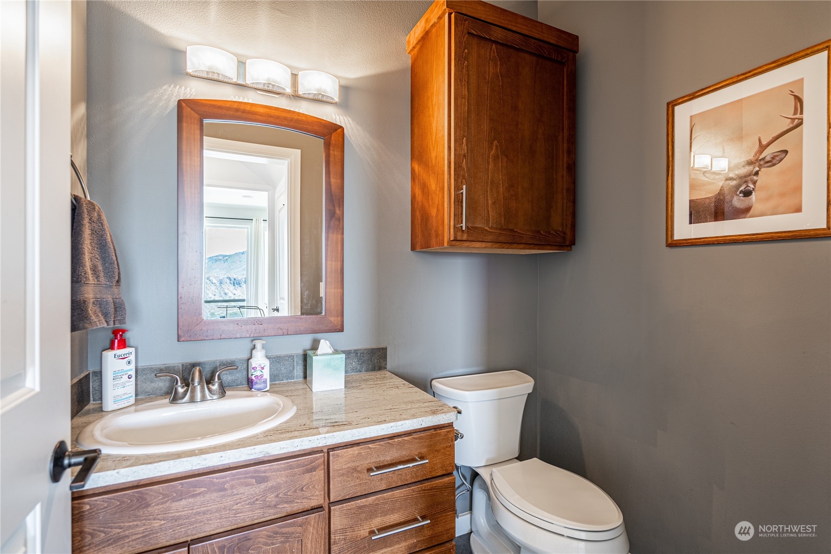 200 Ridge Road Orondo, WA 98843 - Photo 21 of 40 a bathroom with a toilet a sink and mirror