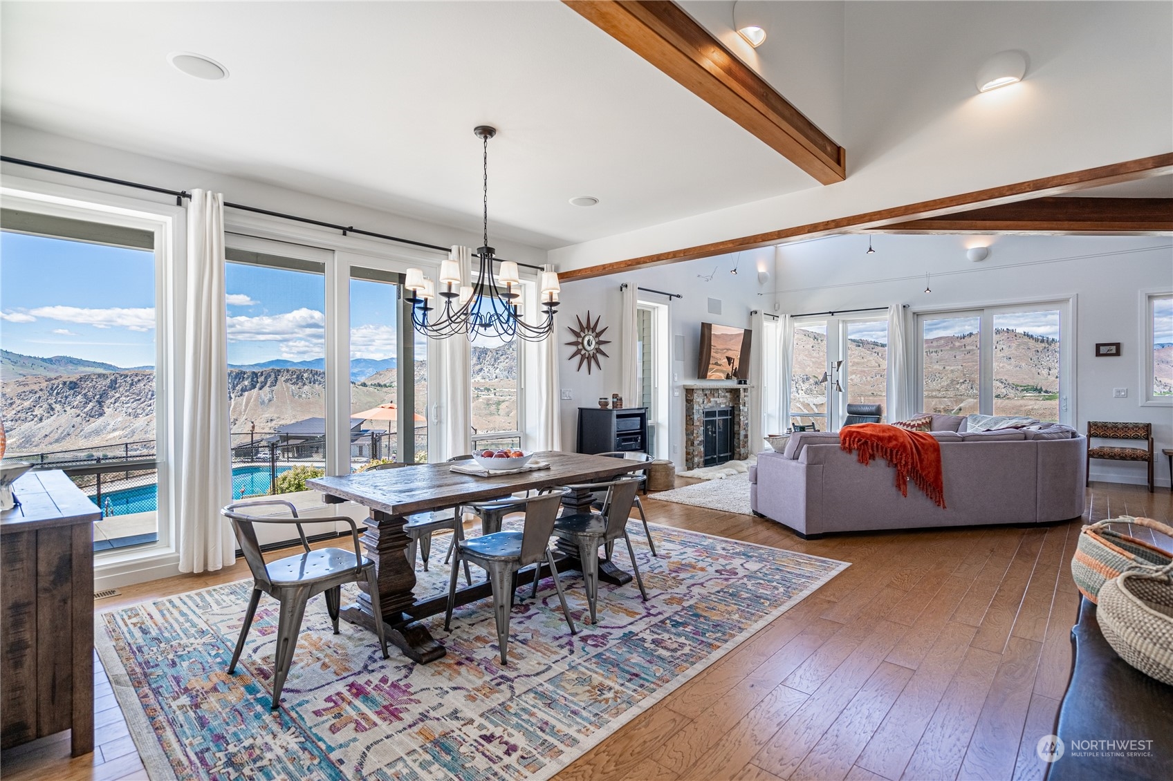 200 Ridge Road Orondo, WA 98843 - Photo 6 of 40 a living room with furniture and a chandelier