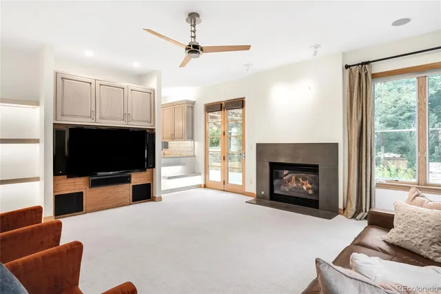 a view of living room with a flat screen tv
