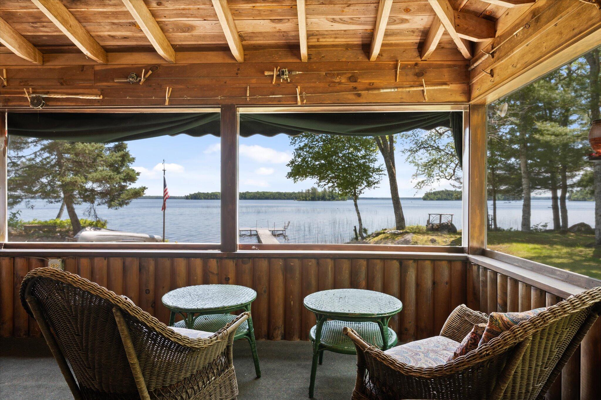 180 Smith Road Princeton, ME 04668 - Photo 15 of 51 Lake view from porch...
