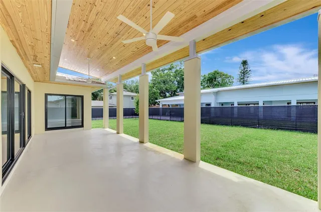 a view of a building with a porch