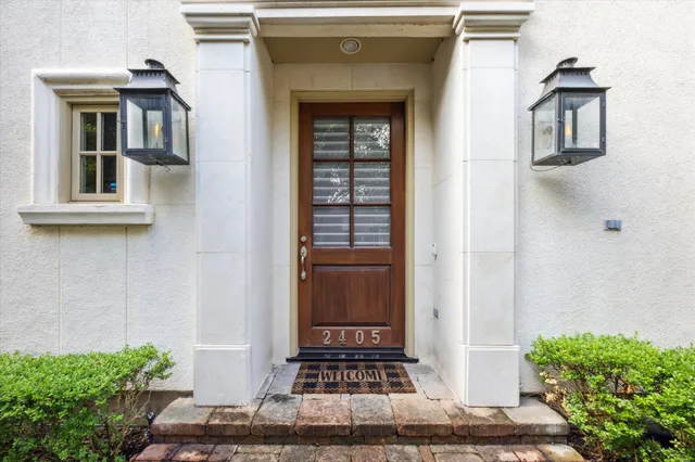 a view of a door of the house