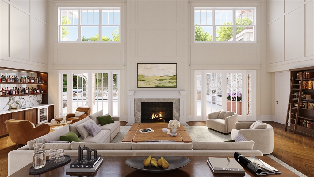 1 Windsor Road Needham, MA 02492 - Photo 3 of 7 a living room with furniture and a fireplace