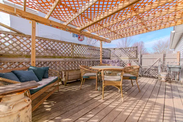 a house view with a backyard space