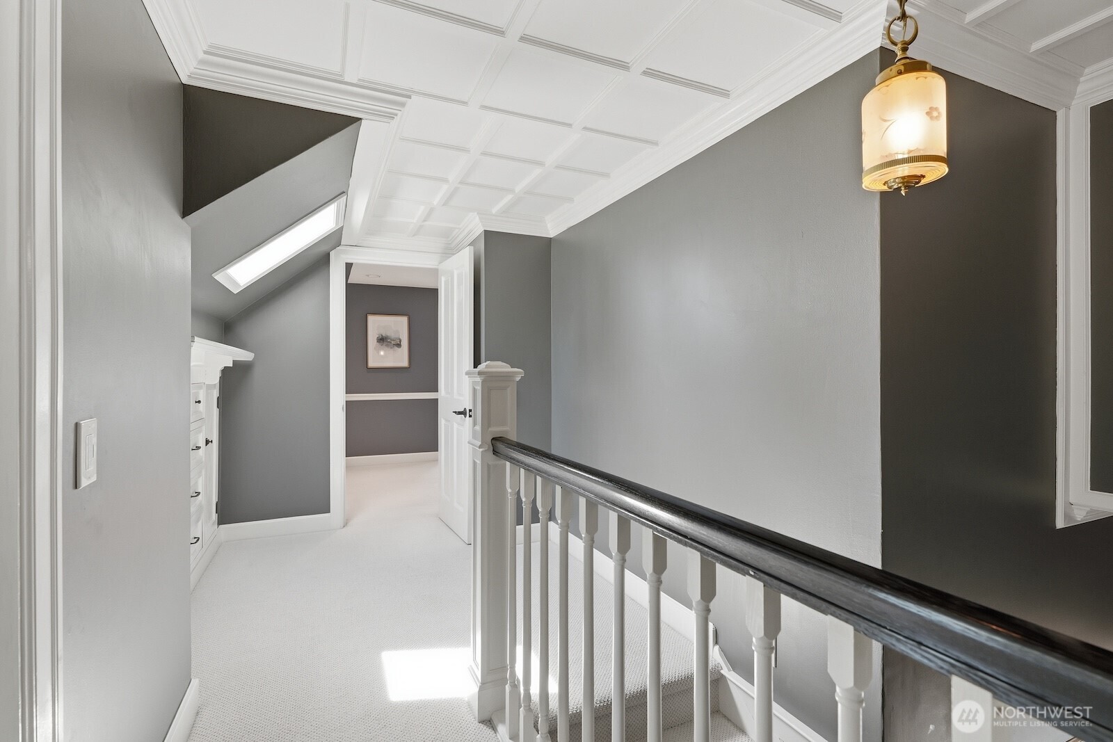 7219 Soundview Drive Edmonds, WA 98026 - Photo 15 of 40 a view of a hallway view with wooden floor and staircase