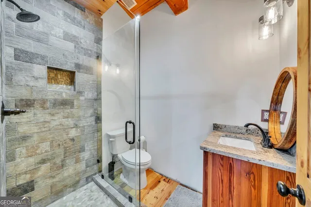 a view of an ocean and a city