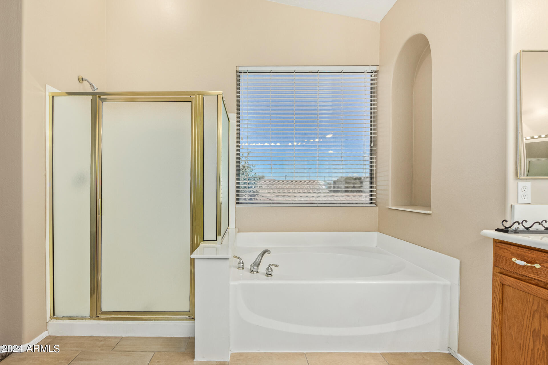 504 North Swallow Lane Gilbert, AZ 85234 - Photo 34 of 54 a bathroom with bathtub and a window