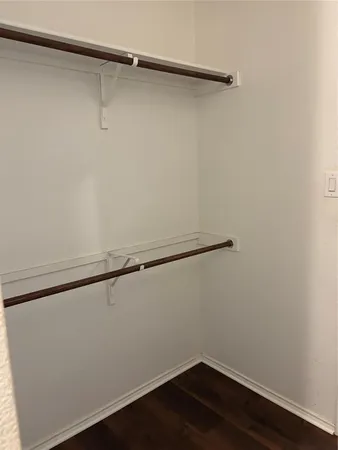 a view of small space with racks on the wall