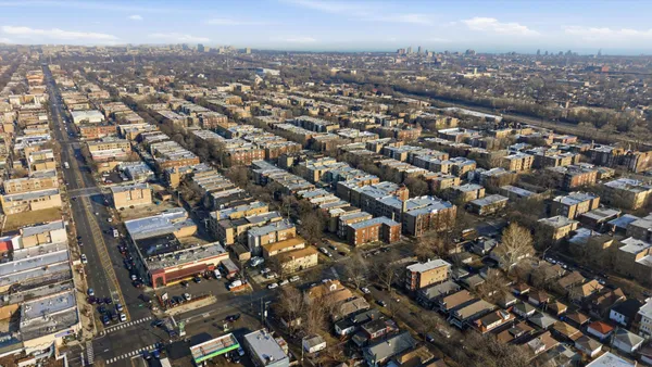an aerial view of multiple house