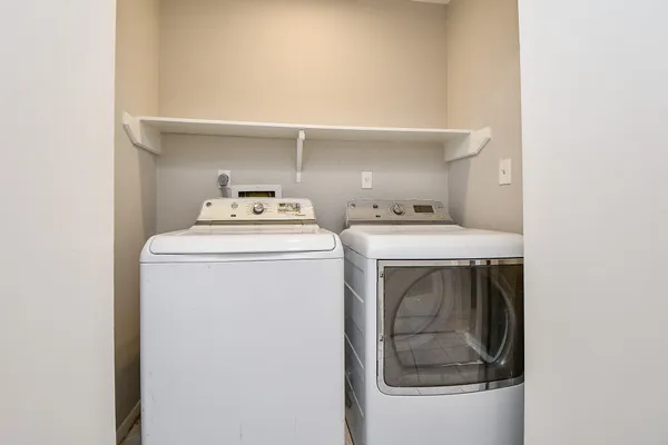 a view of a garage with closet