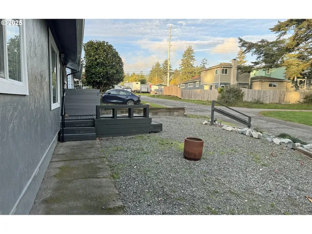 a view of a terrace with seating space