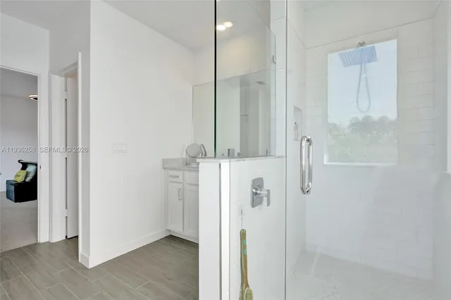 a bathroom with a shower