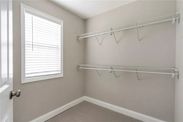 a view of a room with racks on the wall