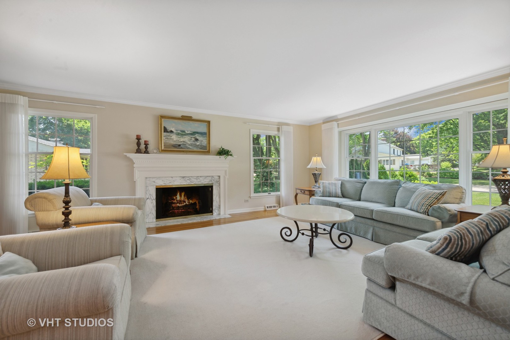 275 Old Mill Road Barrington, IL 60010 - Photo 5 of 45 a living room with furniture and a fireplace