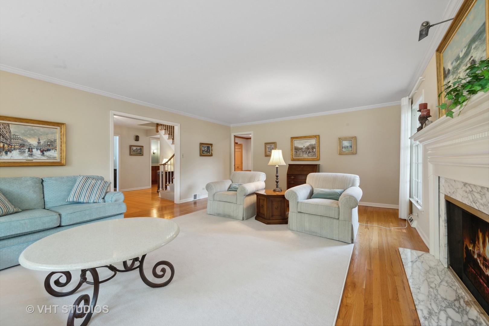 275 Old Mill Road Barrington, IL 60010 - Photo 6 of 45 a living room with furniture and a fireplace