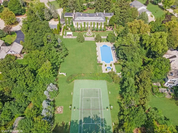 a aerial view of a residential houses