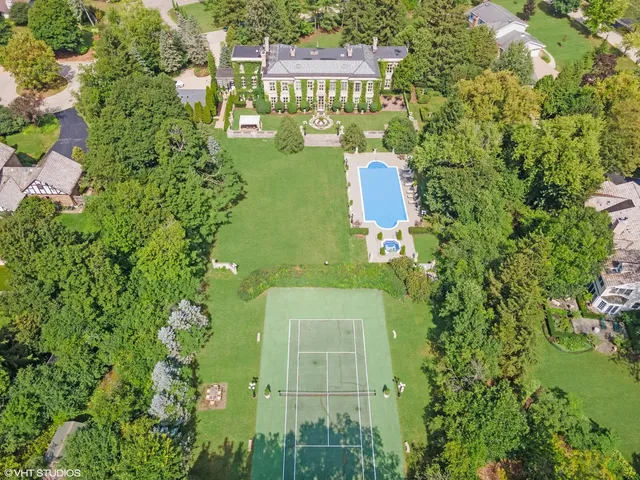 a aerial view of a residential houses