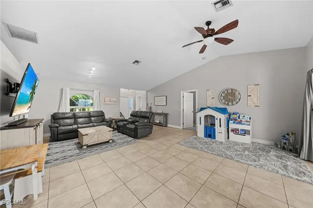 a living room with furniture