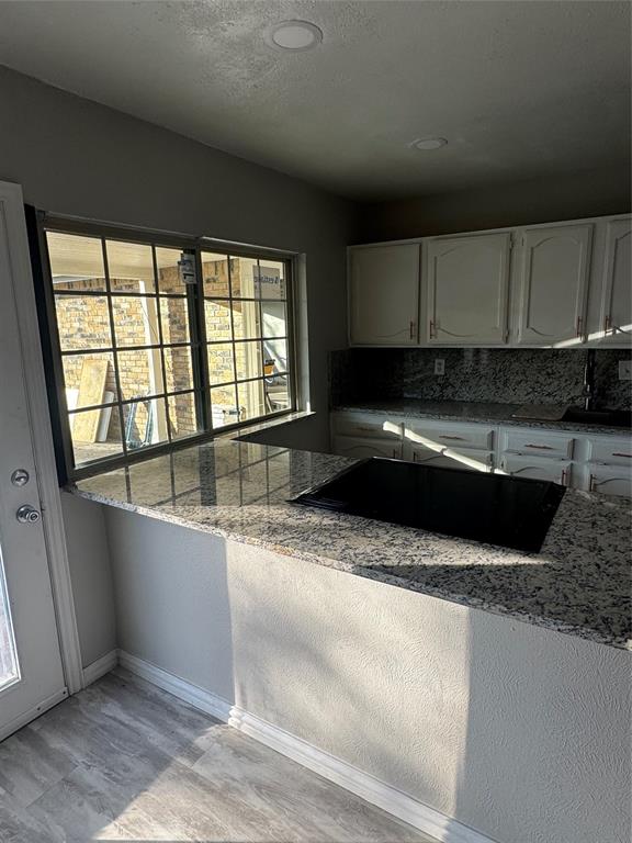 2125 Kings Road Carrollton, TX 75007 - Photo 26 of 33 a kitchen with granite countertop a sink a stove and a microwave